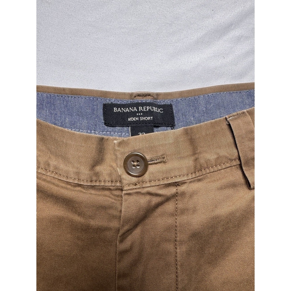 Banana Republic Men's Aiden Short Tan Chino Flat Front Shorts Size 32 - Picture 5 of 10